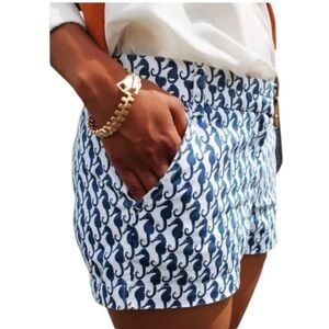 JCREW SEAHORSE COASTAL CHIC CHINO BLUE WHITE COTTON SHORTS 2